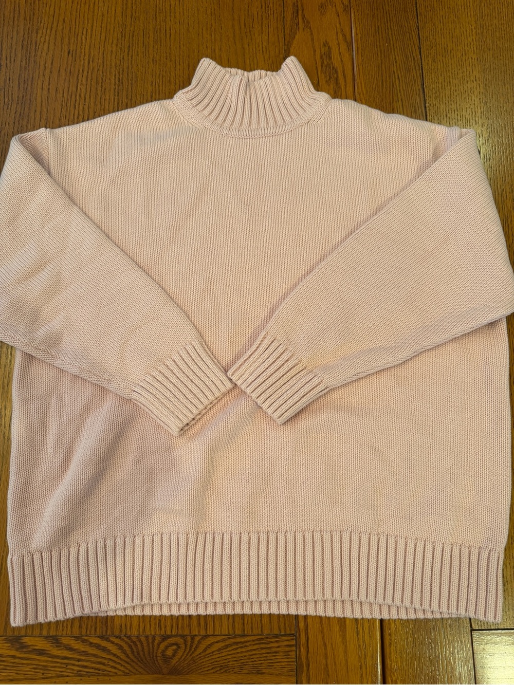 NWT Classic Women's Mock Neck Sweater in Pale Pink